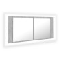 vidaXL Armario espejo baño luz LED acrílico gris hormigón 100x12x45 cm vidaXL Armario espejo baño luz LED acrílico gris hormigón 100x12x45 cm