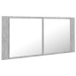 vidaXL Armario espejo baño luz LED acrílico gris hormigón 100x12x45 cm vidaXL Armario espejo baño luz LED acrílico gris hormigón 100x12x45 cm