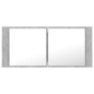 vidaXL Armario espejo baño luz LED acrílico gris hormigón 100x12x45 cm vidaXL Armario espejo baño luz LED acrílico gris hormigón 100x12x45 cm