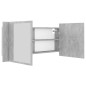 vidaXL Armario espejo baño luz LED acrílico gris hormigón 100x12x45 cm vidaXL Armario espejo baño luz LED acrílico gris hormigón 100x12x45 cm