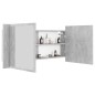 vidaXL Armario espejo baño luz LED acrílico gris hormigón 100x12x45 cm vidaXL Armario espejo baño luz LED acrílico gris hormigón 100x12x45 cm