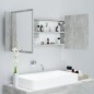 vidaXL Armario espejo baño luz LED acrílico gris hormigón 100x12x45 cm vidaXL Armario espejo baño luz LED acrílico gris hormigón 100x12x45 cm