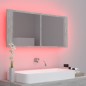 vidaXL Armario espejo baño luz LED acrílico gris hormigón 100x12x45 cm vidaXL Armario espejo baño luz LED acrílico gris hormigón 100x12x45 cm