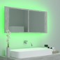 vidaXL Armario espejo baño luz LED acrílico gris hormigón 100x12x45 cm vidaXL Armario espejo baño luz LED acrílico gris hormigón 100x12x45 cm
