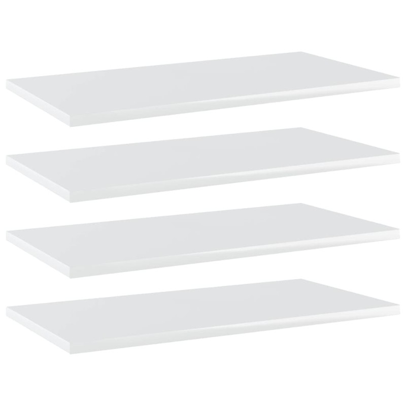 vidaXL Estante estantería 4uds contrachapada blanco brillo 60x30x1,5cm vidaXL Estante estantería 4uds contrachapada blanco brillo 60x30x1,5cm
