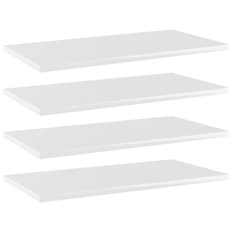 vidaXL Estante estantería 4uds contrachapada blanco brillo 60x30x1,5cm
