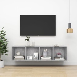 vidaXL Mueble TV pared madera contrachapada hormigón 37x37x142,5 cm
