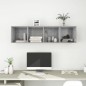 vidaXL Mueble TV pared madera contrachapada hormigón 37x37x142,5 cm vidaXL Mueble TV pared madera contrachapada hormigón 37x37x142,5 cm