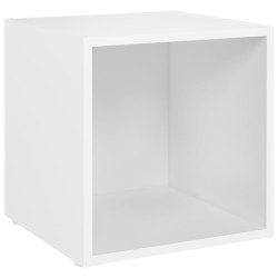 vidaXL Mueble para TV madera contrachapada blanco 37x35x37 cm