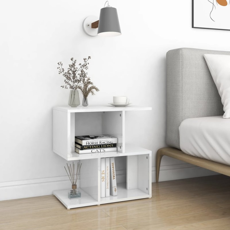 vidaXL Mesitas de noche 2 uds contrachapada blanco brillo 50x30x51,5cm vidaXL Mesitas de noche 2 uds contrachapada blanco brillo 50x30x51,5cm