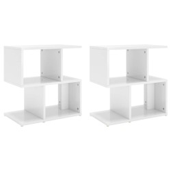 vidaXL Mesitas de noche 2 uds contrachapada blanco brillo 50x30x51,5cm
