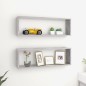 vidaXL Estante de pared 2 uds contrachapado gris hormigón 80x15x26,5cm