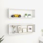 vidaXL Estante de pared 2 uds contrachapado blanco brillo 80x15x26,5cm vidaXL Estante de pared 2 uds contrachapado blanco brillo 80x15x26,5cm