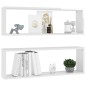 vidaXL Estante de pared 2 uds contrachapado blanco brillo 80x15x26,5cm vidaXL Estante de pared 2 uds contrachapado blanco brillo 80x15x26,5cm