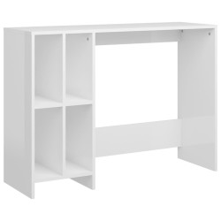 vidaXL Escritorio notebook contrachapado blanco brillo 102,5x35x75 cm