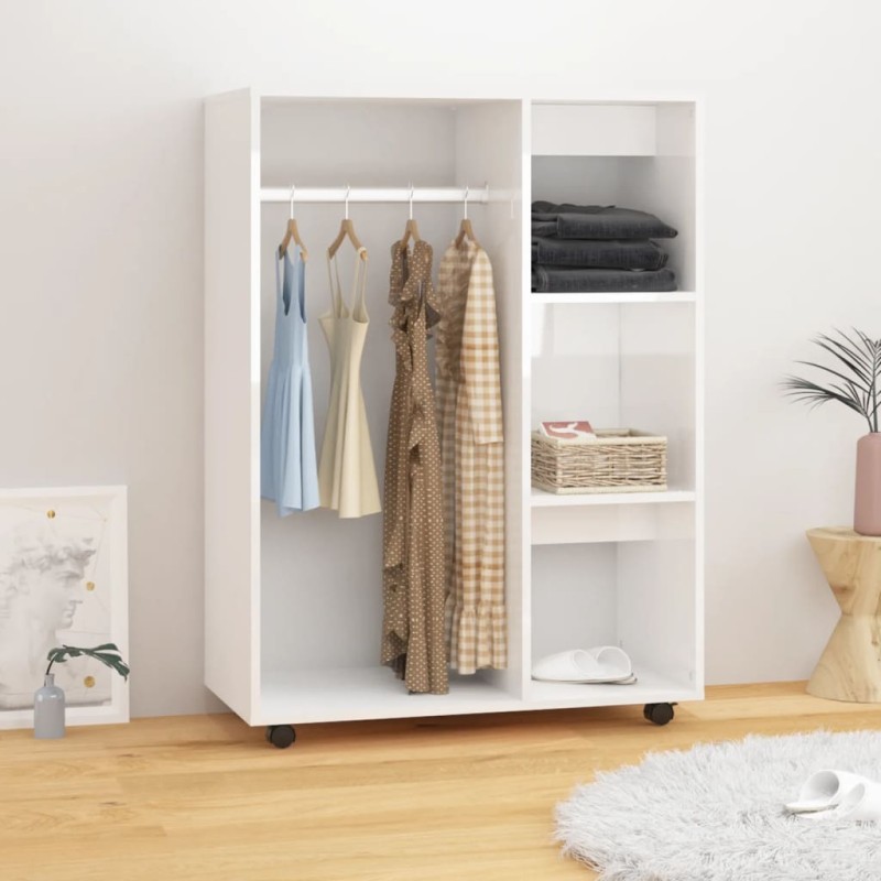 vidaXL Armario de madera contrachapada blanco brillo 80x40x110 cm vidaXL Armario de madera contrachapada blanco brillo 80x40x110 cm