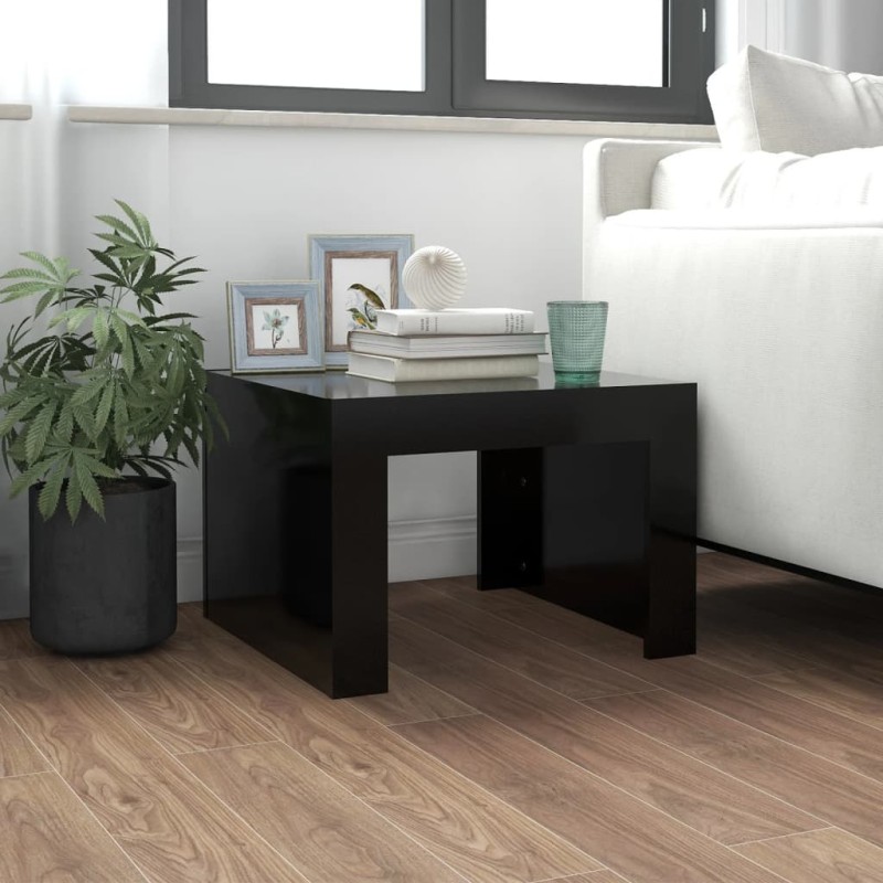 vidaXL Mesa de centro madera contrachapada negro 50x50x35 cm vidaXL Mesa de centro madera contrachapada negro 50x50x35 cm