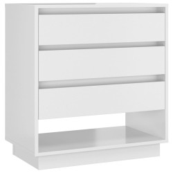 vidaXL Aparador de madera contrachapada blanco brillante 70x41x75 cm