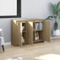 vidaXL Aparador de madera contrachapada roble Sonoma 102x33x75 cm vidaXL Aparador de madera contrachapada roble Sonoma 102x33x75 cm