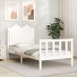 vidaXL Estructura de cama con cabecero madera maciza blanco 90x200 cm