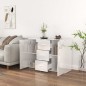 vidaXL Aparador de madera contrachapada blanco brillante 91x29,5x65 cm vidaXL Aparador de madera contrachapada blanco brillante 91x29,5x65 cm