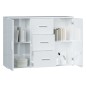 vidaXL Aparador de madera contrachapada blanco brillante 91x29,5x65 cm vidaXL Aparador de madera contrachapada blanco brillante 91x29,5x65 cm