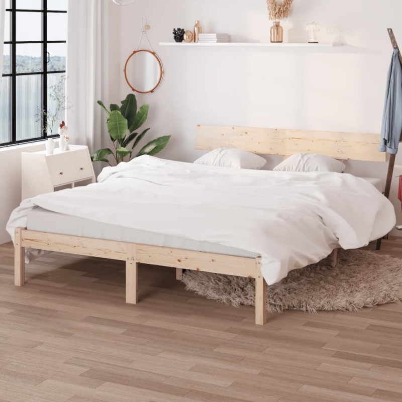 vidaXL Estructura de cama de madera maciza de pino gris 160x200 cm vidaXL Estructura de cama de madera maciza de pino gris 160x200 cm