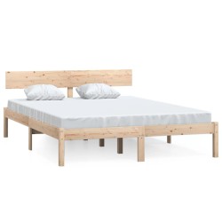 vidaXL Estructura de cama de madera maciza de pino gris 160x200 cm