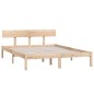 vidaXL Estructura de cama de madera maciza de pino gris 160x200 cm vidaXL Estructura de cama de madera maciza de pino gris 160x200 cm
