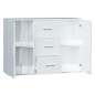 vidaXL Aparador de madera contrachapada blanco brillante 91x29,5x65 cm vidaXL Aparador de madera contrachapada blanco brillante 91x29,5x65 cm