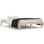 vidaXL Estructura de cama de matrimonio madera maciza 135x190 cm vidaXL Estructura de cama de matrimonio madera maciza 135x190 cm