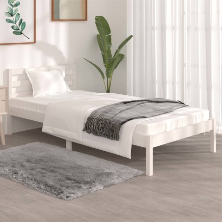 vidaXL Estructura de cama madera maciza de pino blanco 90x190 cm