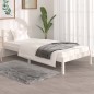 vidaXL Estructura de cama madera maciza de pino blanco 90x190 cm vidaXL Estructura de cama madera maciza de pino blanco 90x190 cm
