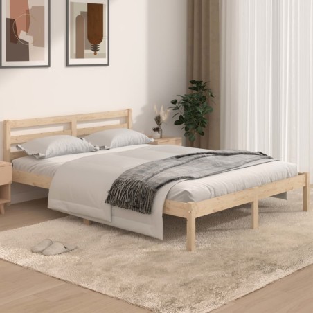 vidaXL Estructura de cama de madera maciza de pino 140x190 cm