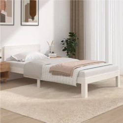 vidaXL Estructura de cama madera maciza de pino blanco 100x200 cm