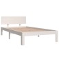 vidaXL Estructura de cama madera maciza de pino blanco 100x200 cm vidaXL Estructura de cama madera maciza de pino blanco 100x200 cm