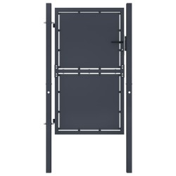 vidaXL Puerta de jardín de acero gris antracita 100x150 cm