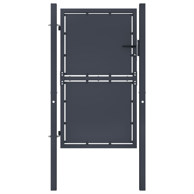 vidaXL Puerta de jardín de acero gris antracita 100x150 cm vidaXL Puerta de jardín de acero gris antracita 100x150 cm