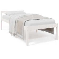 vidaXL Cama para personas mayores madera maciza pino blanca 100x200 cm