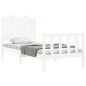 vidaXL Estructura de cama con cabecero madera maciza blanco 90x200 cm