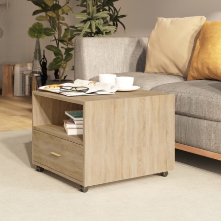 vidaXL Mesa de centro madera de ingeniería roble Sonoma 55x55x40 cm