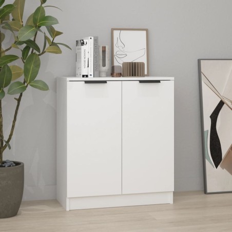 vidaXL Aparador de madera contrachapada blanco 60x30x70 cm