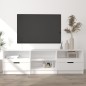 vidaXL Mueble de TV madera contrachapada blanco brillo 150x33,5x45 cm
