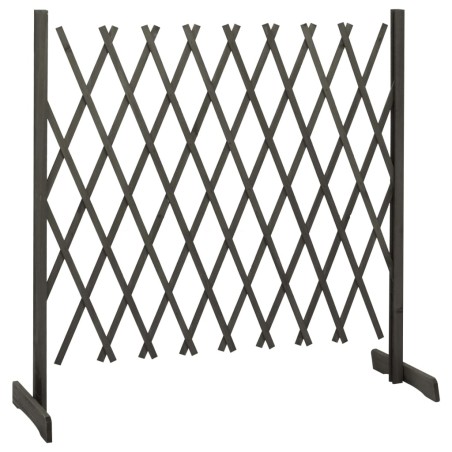 vidaXL Valla de jardín enrejada madera maciza de abeto gris 180x100 cm