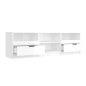 vidaXL Mueble de TV madera contrachapada blanco brillo 150x33,5x45 cm