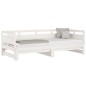 vidaXL Sofá cama extraíble madera maciza de pino blanco 2x(80x200) cm