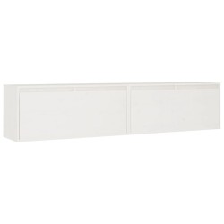 vidaXL Armario de pared 2 uds madera maciza de pino blanco 80x30x35 cm
