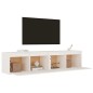 vidaXL Armario de pared 2 uds madera maciza de pino blanco 80x30x35 cm vidaXL Armario de pared 2 uds madera maciza de pino blanco 80x30x35 cm