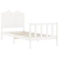 vidaXL Estructura de cama con cabecero madera maciza blanco 90x200 cm