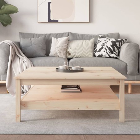 vidaXL Mesa de centro de madera maciza de pino 100x100x40 cm